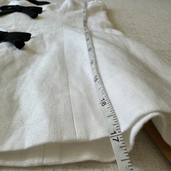 NWT Reformation Essie Linen Top White w Black Bows 4 - Picture 12 of 13